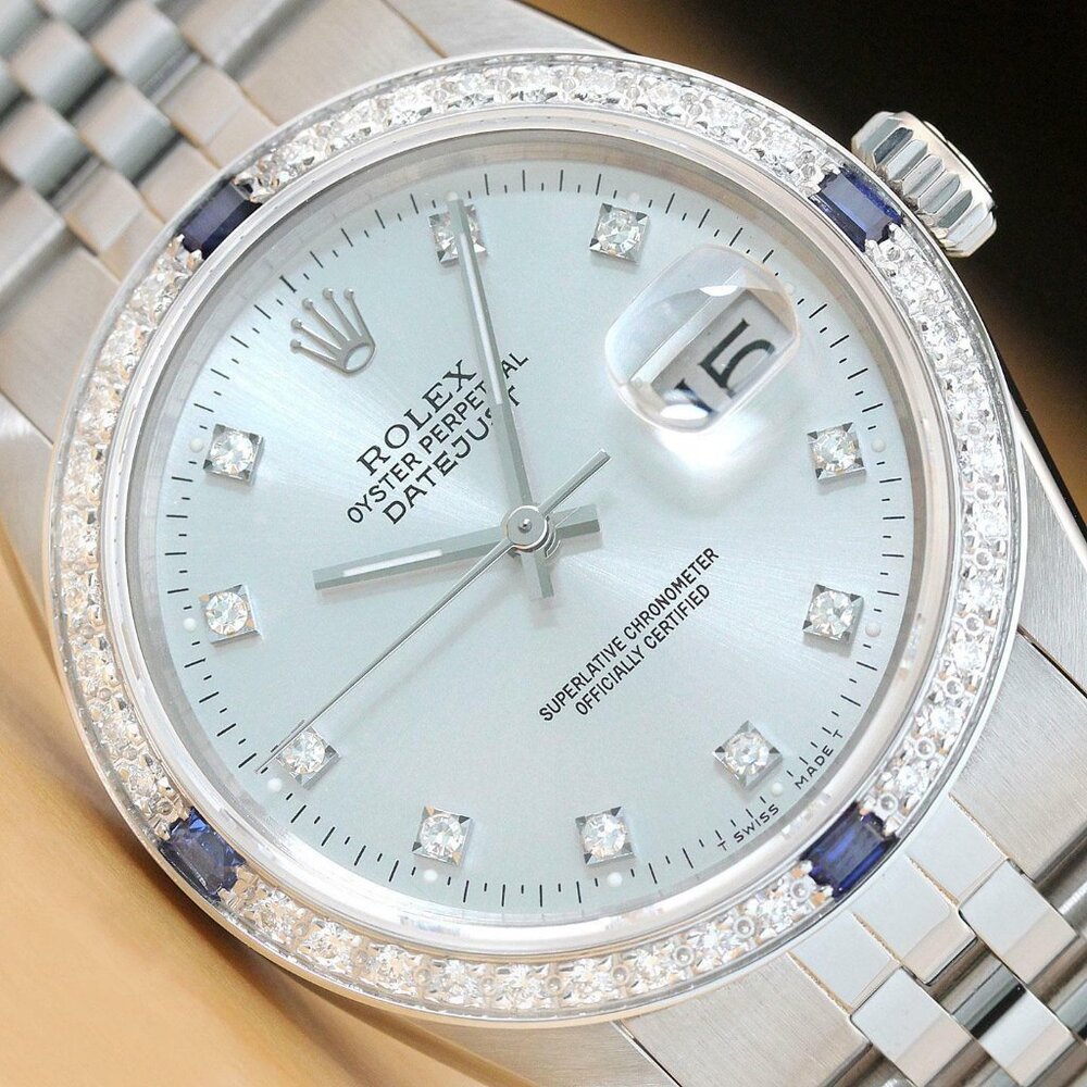 Sale! Rolex Sapphire 36mm Date 18k White Gold Watch